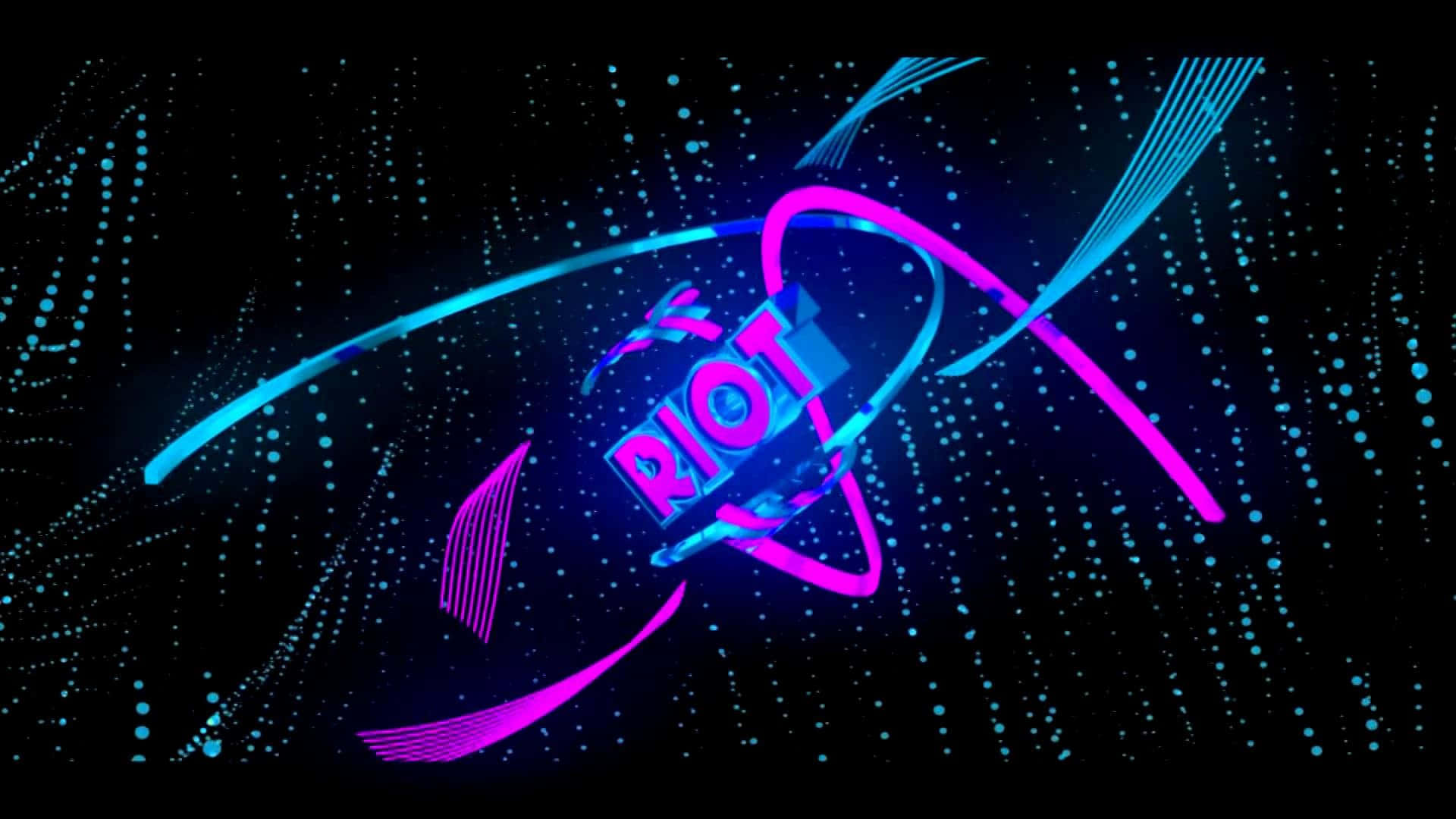 Geometry Dash, neon blue, pink, Full HD Desktop Wallpaper