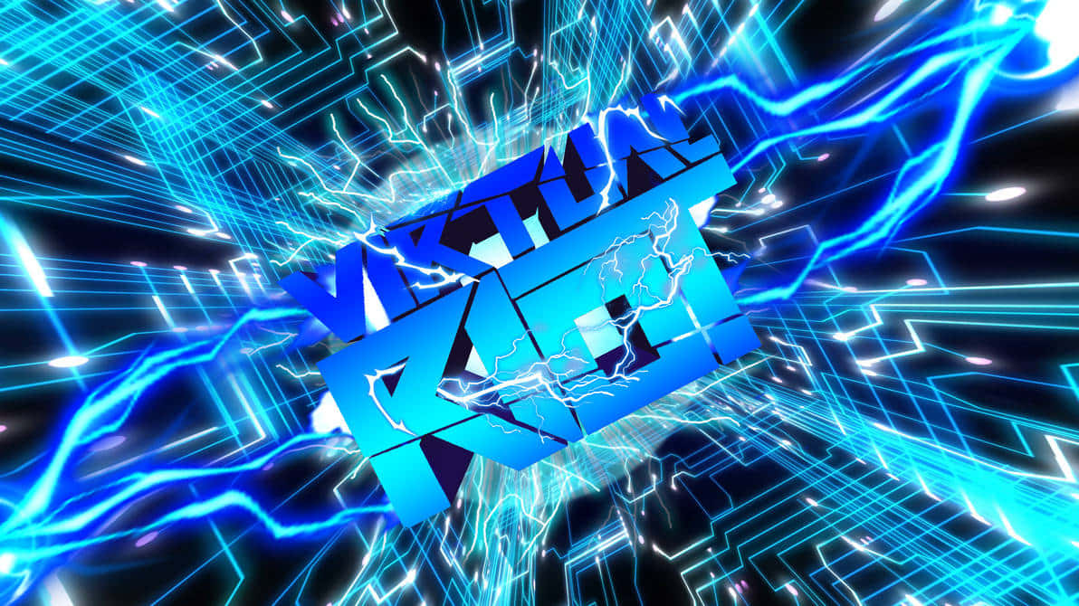 Geometry Dash, electric blue lightning, glowing 3d text logo, SD Desktop Wallpaper