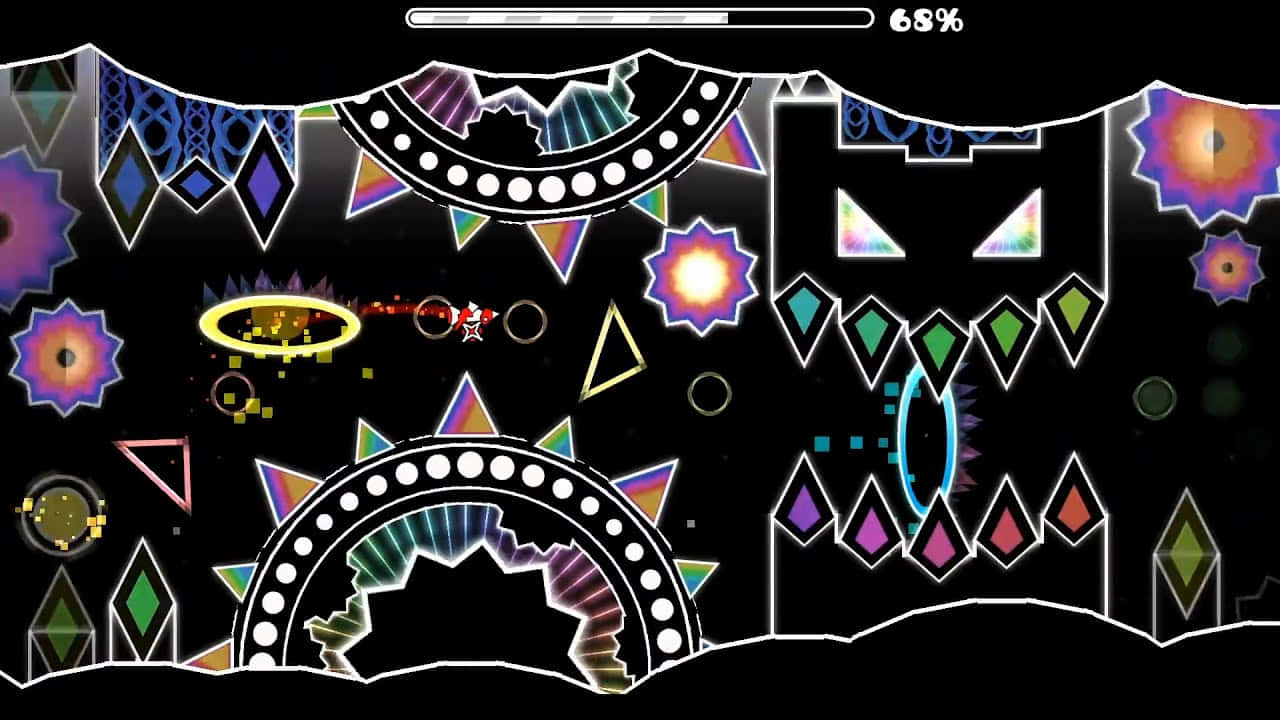 Geometry Dash, pixel-art, small character, HD Desktop Wallpaper