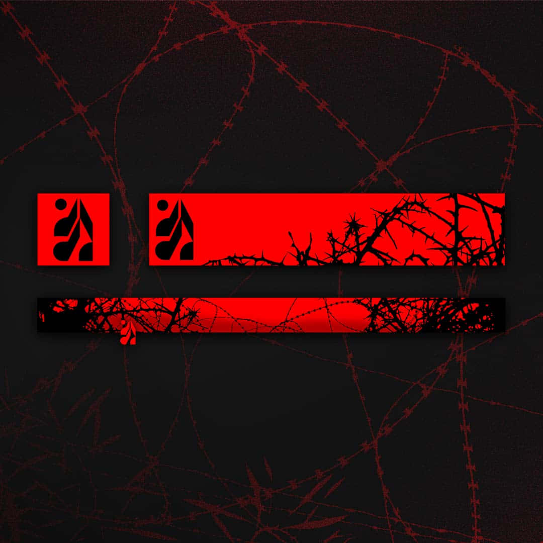 Geometry Dash, red barbed wire, thorn silhouettes, SD Desktop Wallpaper