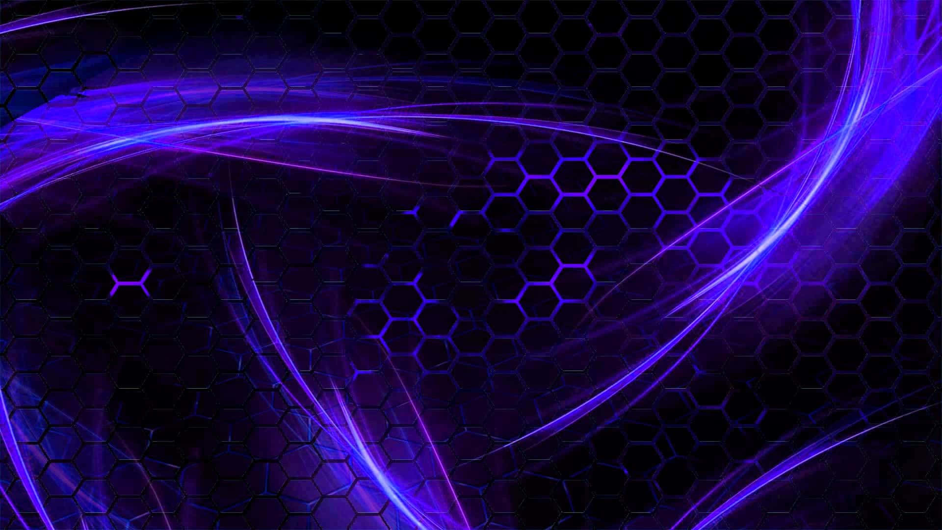 Geometry Dash, vibrant purple neon waves, dark hexagonal grid pattern, Full HD Desktop Wallpaper