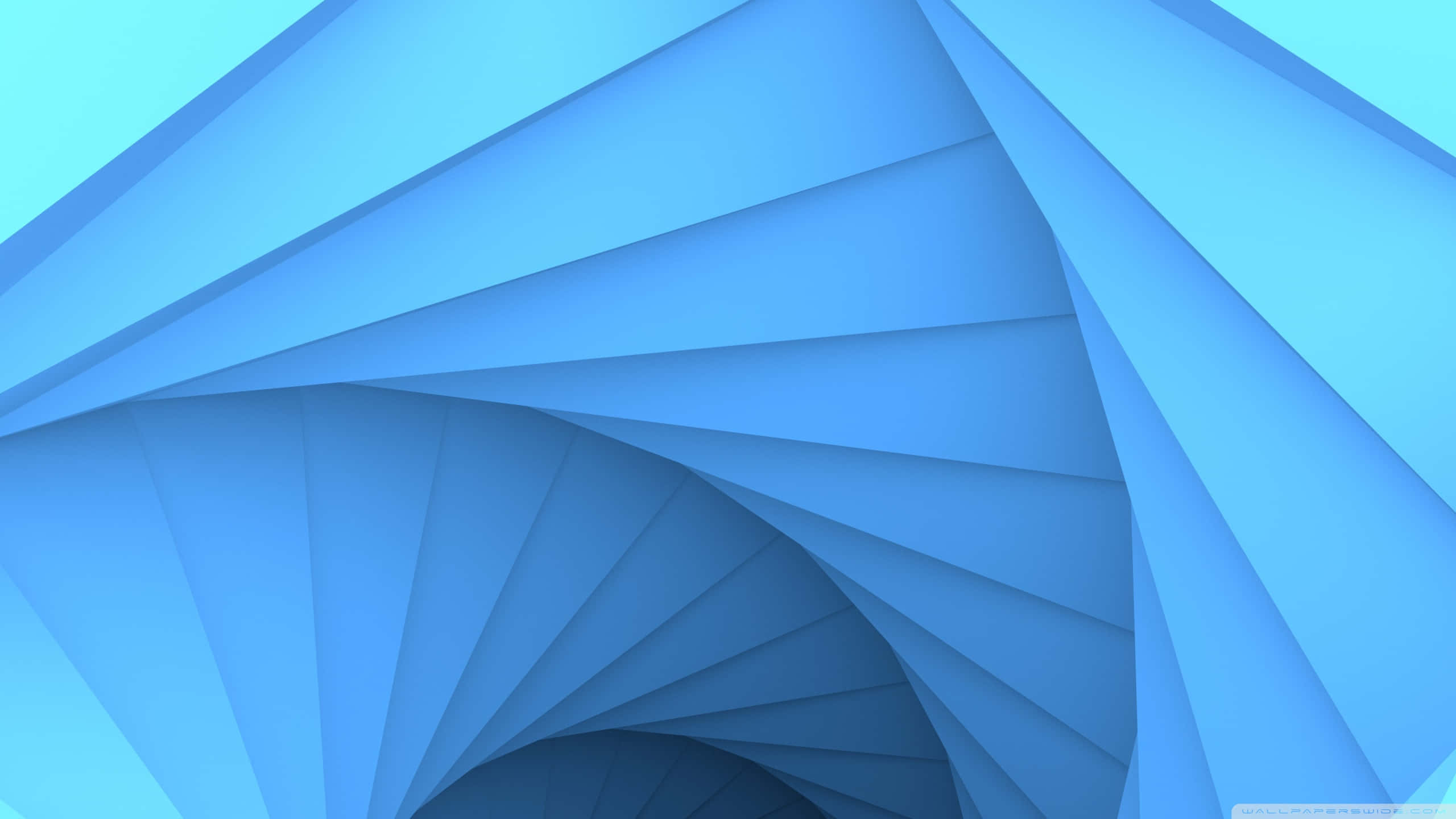 Geometry Dash, blue spiral, blue background, 2K Desktop Wallpaper
