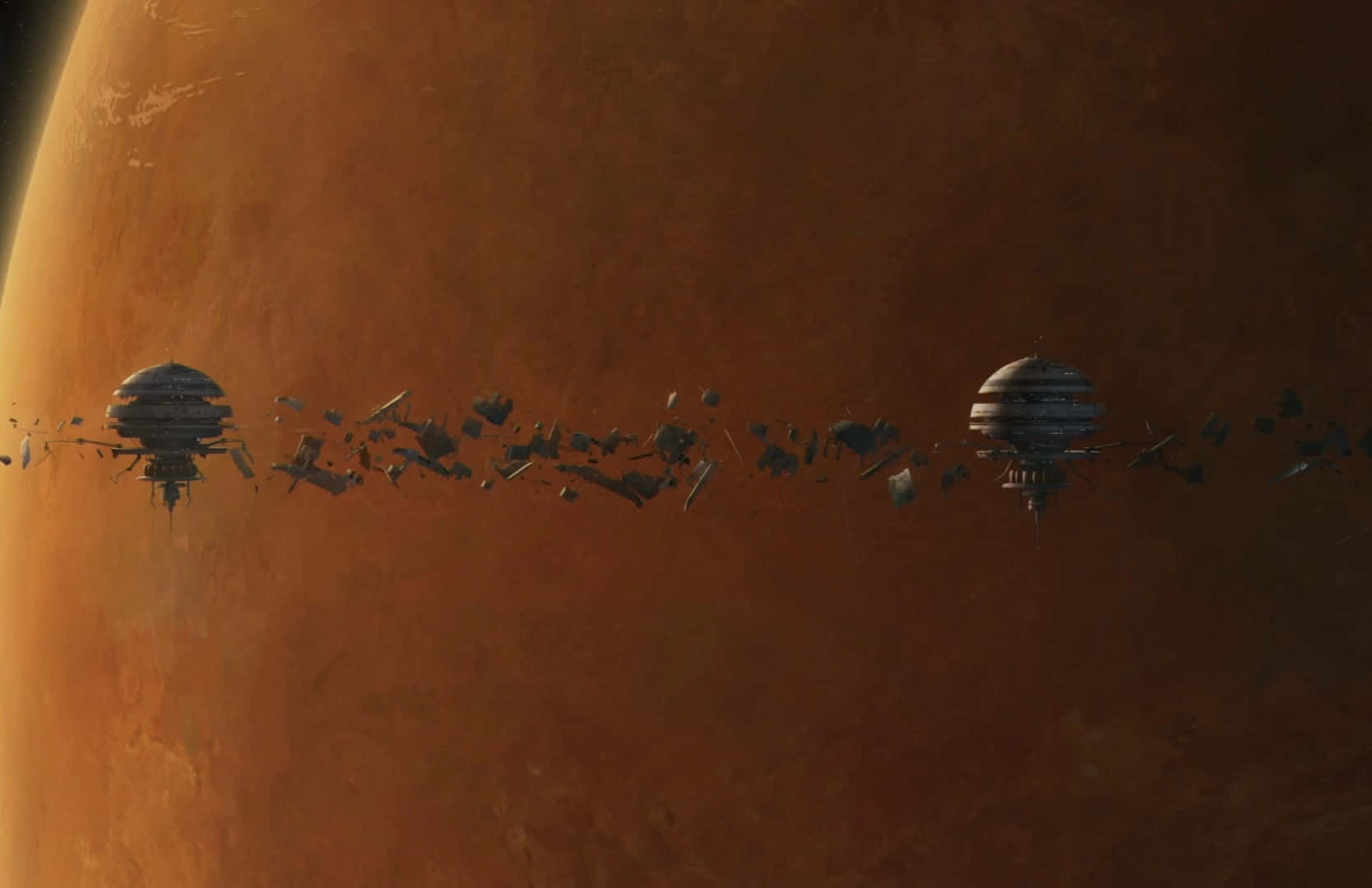 Geonosis, orbit, space battle, HD Desktop Wallpaper