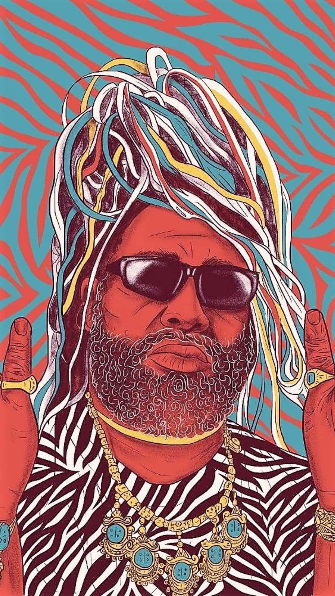 George Clinton, dreadlocks, sunglasses, Full HD Phone Wallpaper