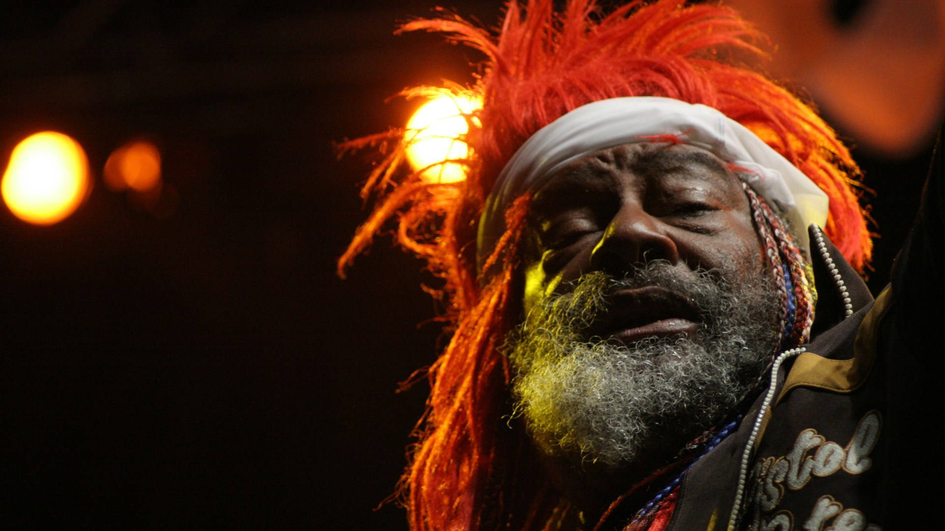 George Clinton, red dreadlocks, white headband, Full HD Desktop Wallpaper