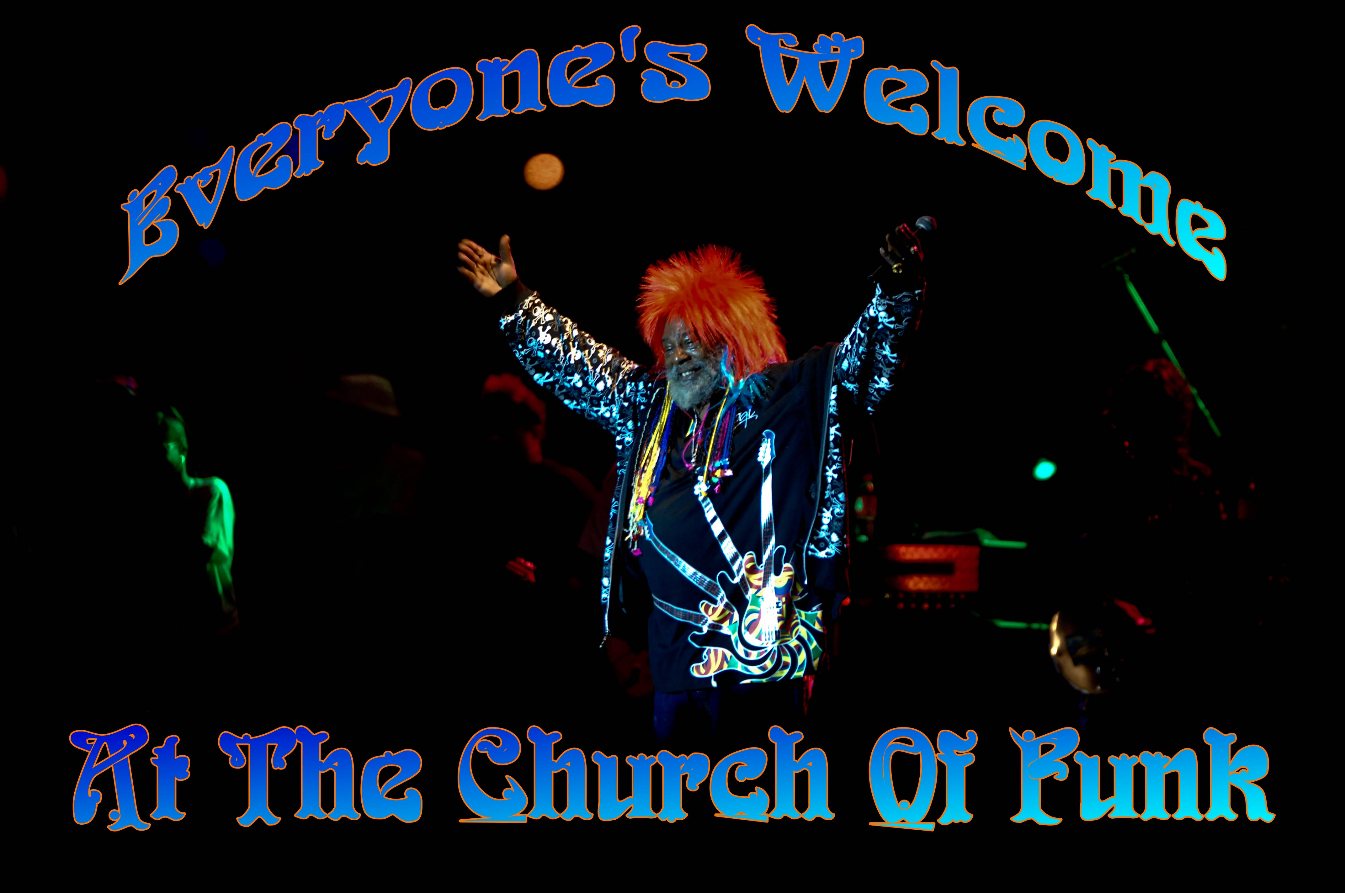 George Clinton, punk rocker, bright orange wig, 4K Desktop Wallpaper