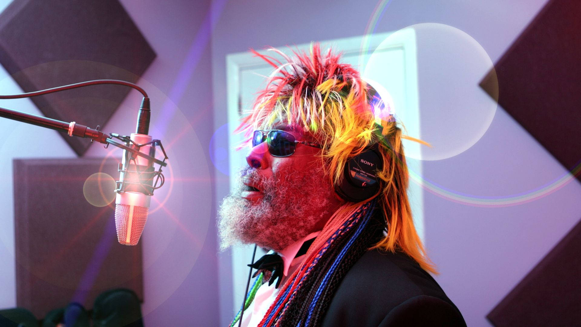 George Clinton, rainbow hair, sunglasses, Full HD Desktop Wallpaper