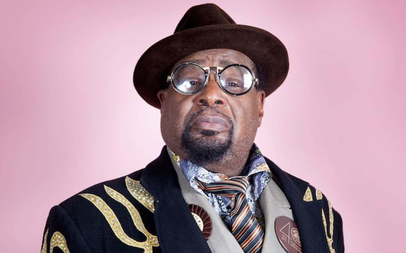 George Clinton, brown hat, round glasses, HD Desktop Wallpaper