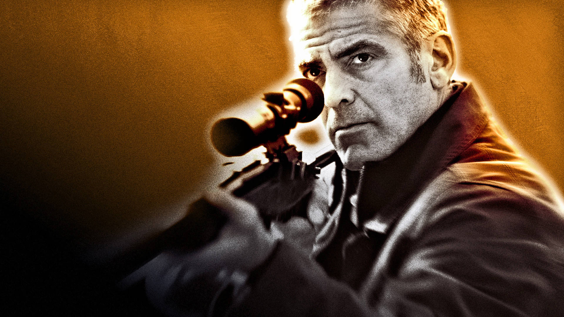 George Clooney, assassin role, rifle with a scope, Full HD Desktop Wallpaper