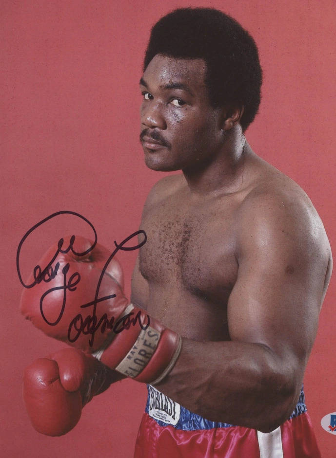 George Foreman, red gloves, red trunks, SD Phone Wallpaper