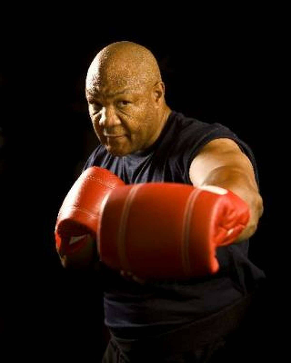 George Foreman, red gloves, black background, HD Phone Wallpaper