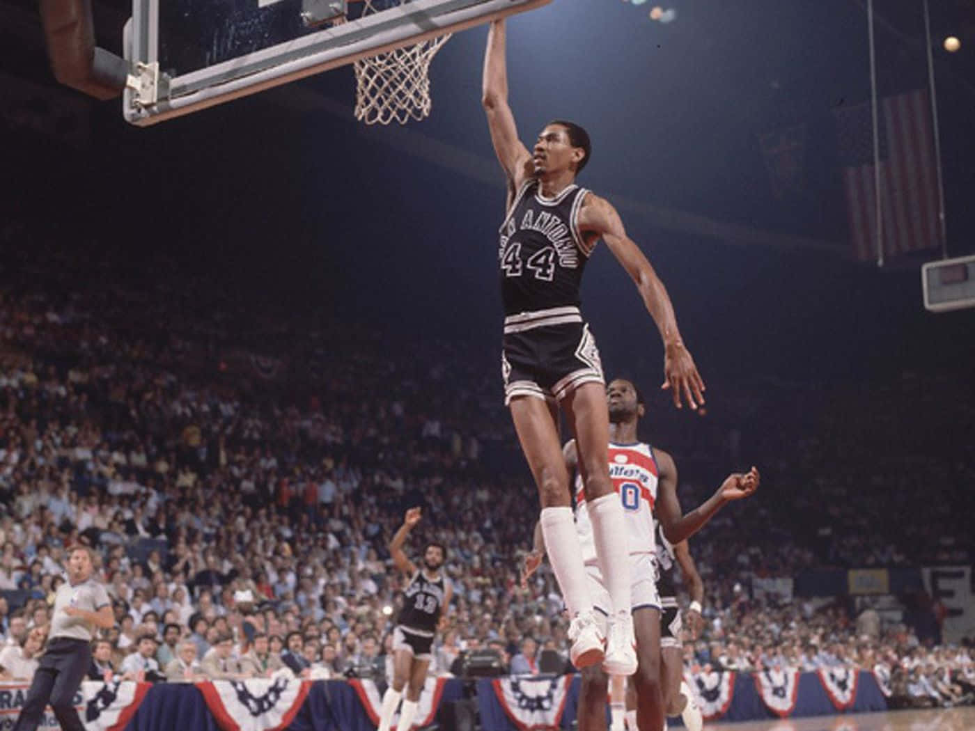 George Gervin, number 44, black jersey, HD Desktop Wallpaper