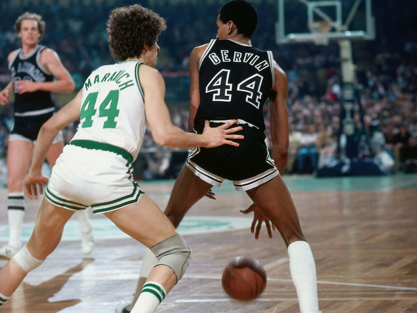 George Gervin, vintage jerseys, hardwood court, HD Desktop Wallpaper