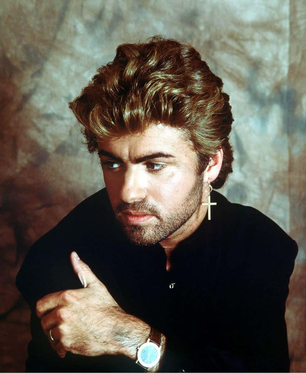 George Michael, 80s hair, cross earring, SD Phone Wallpaper