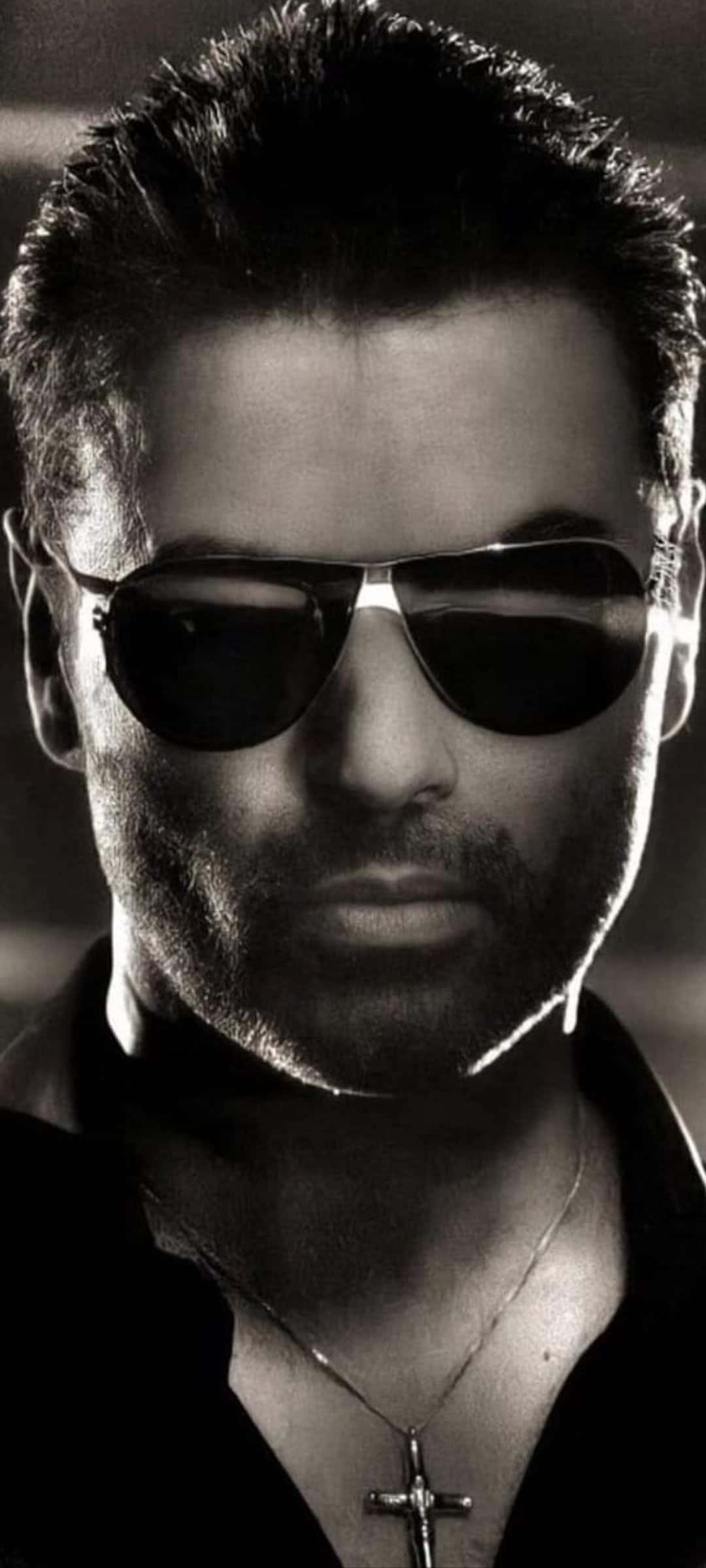 George Michael, sunglasses, cross necklace, Full HD Phone Wallpaper
