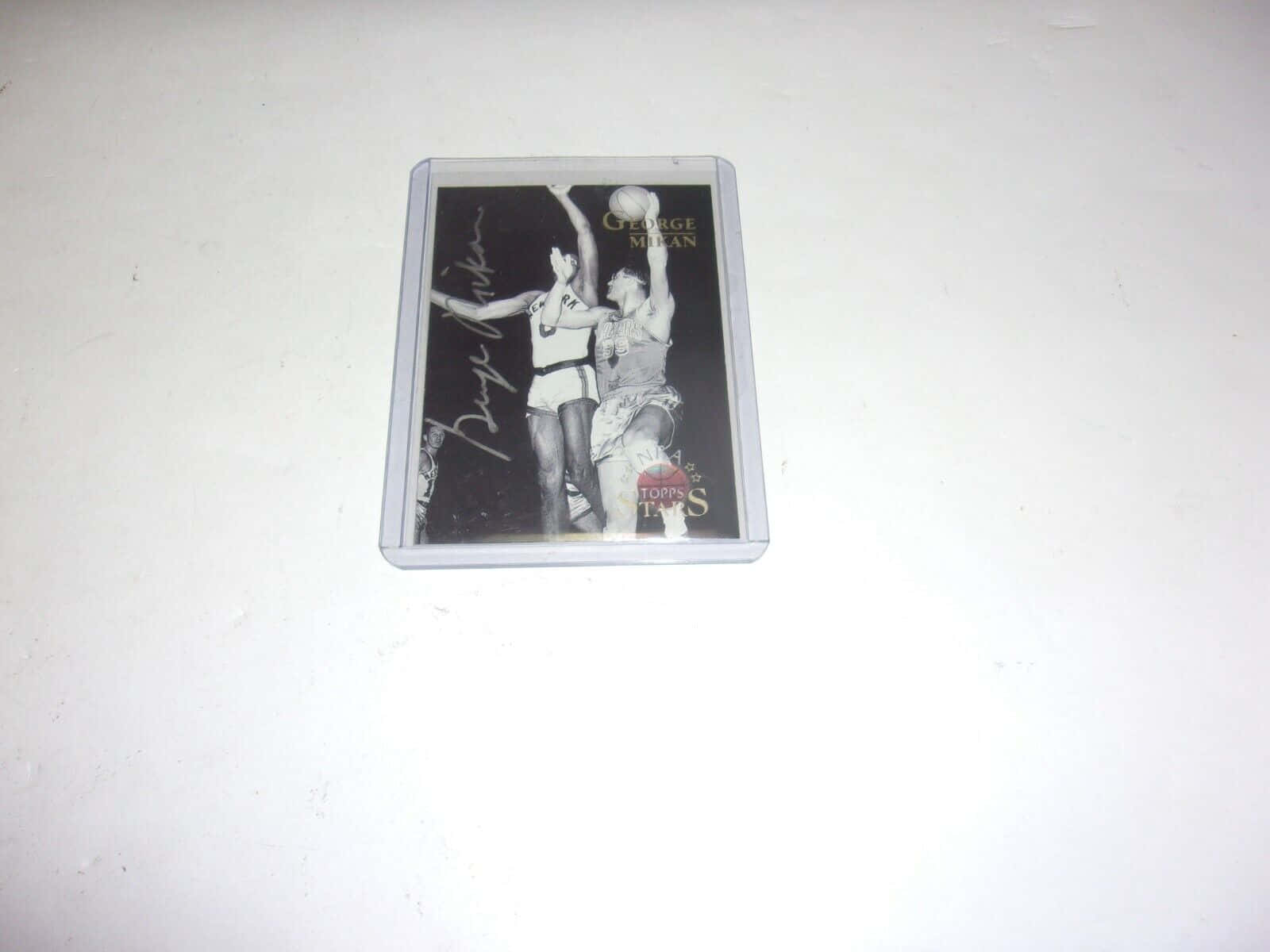 George Mikan, autograph, basketball trading card, HD Desktop Wallpaper