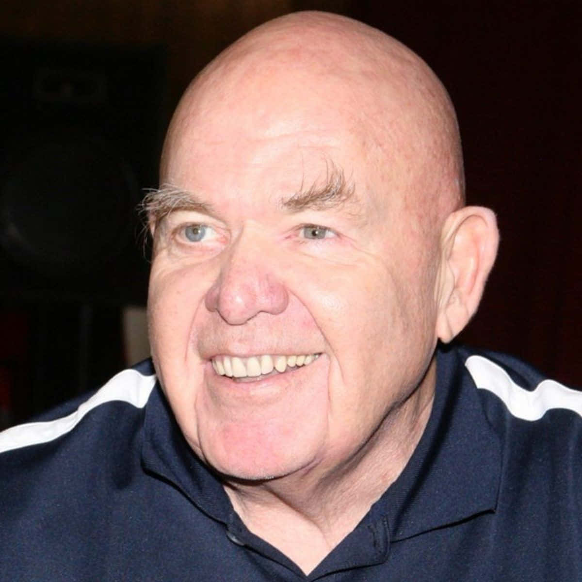 George Steele, bald older man, dark blue polo shirt, SD Desktop Wallpaper