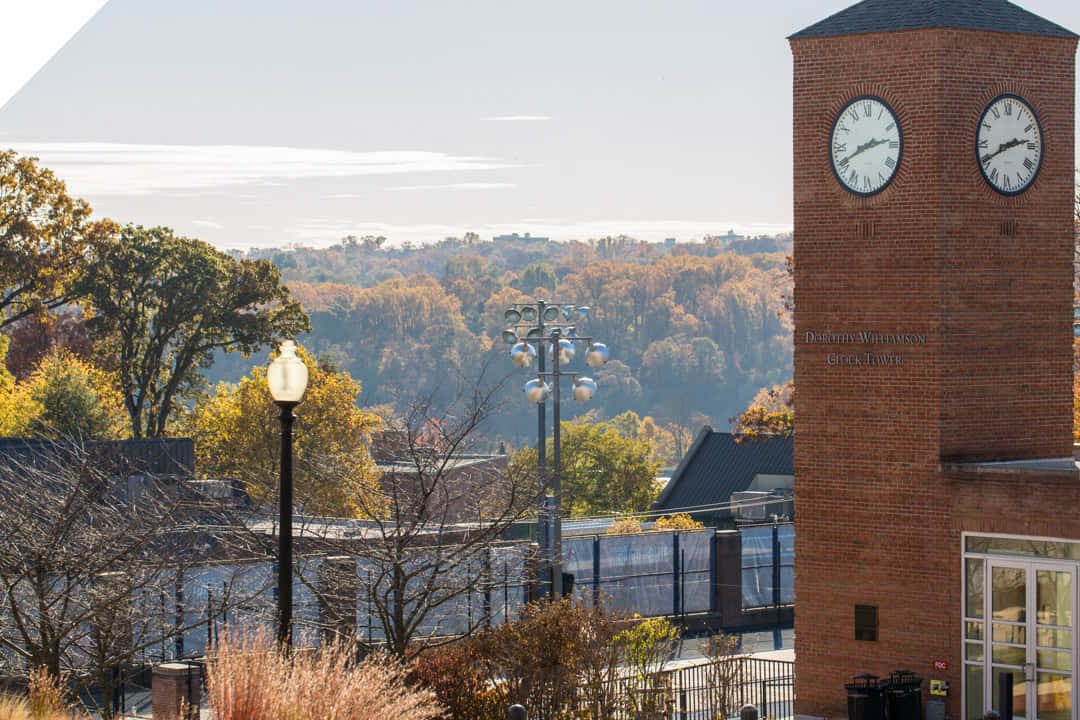George Washington University, clock tower, brick, SD Desktop Wallpaper