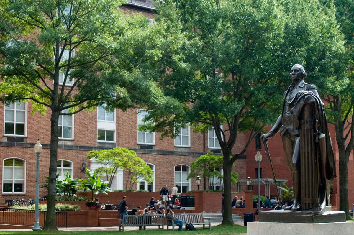 George Washington University, bronze statue, historical figure, SD Desktop Wallpaper
