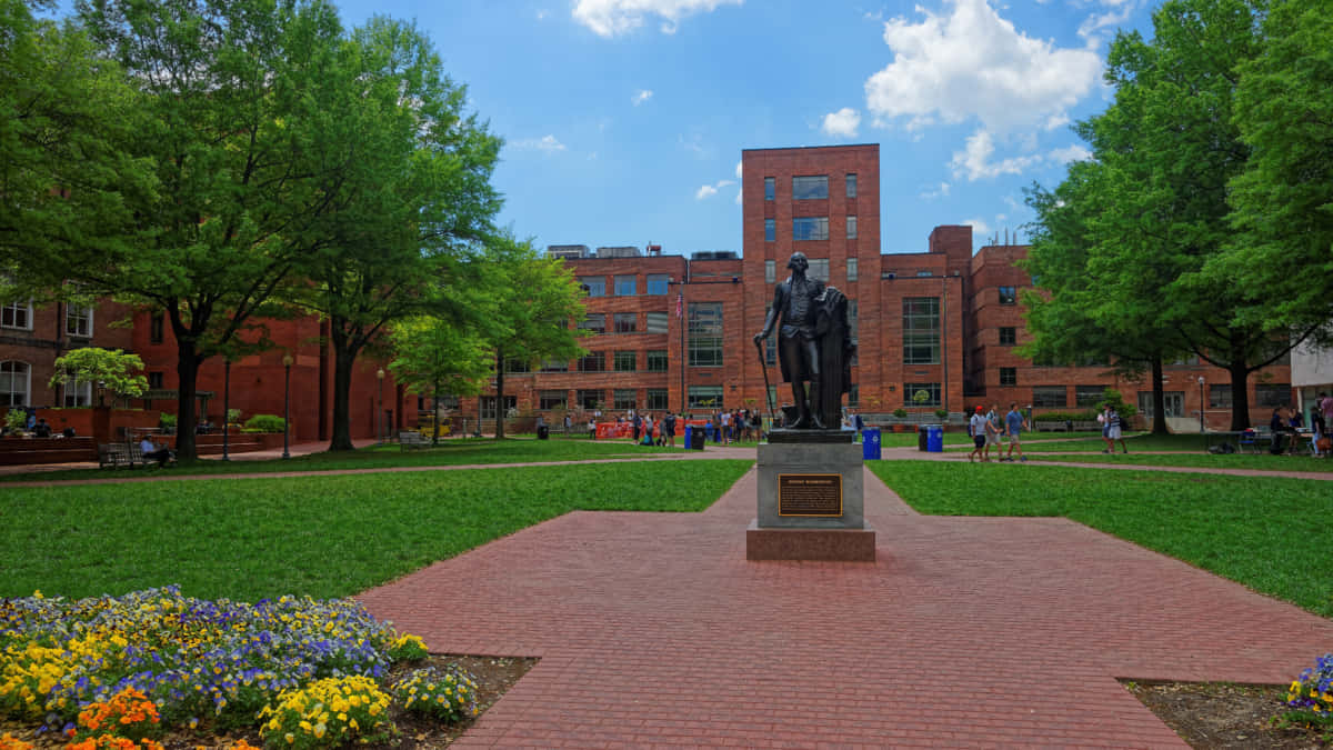 George Washington University, statue, brick, SD Desktop Wallpaper