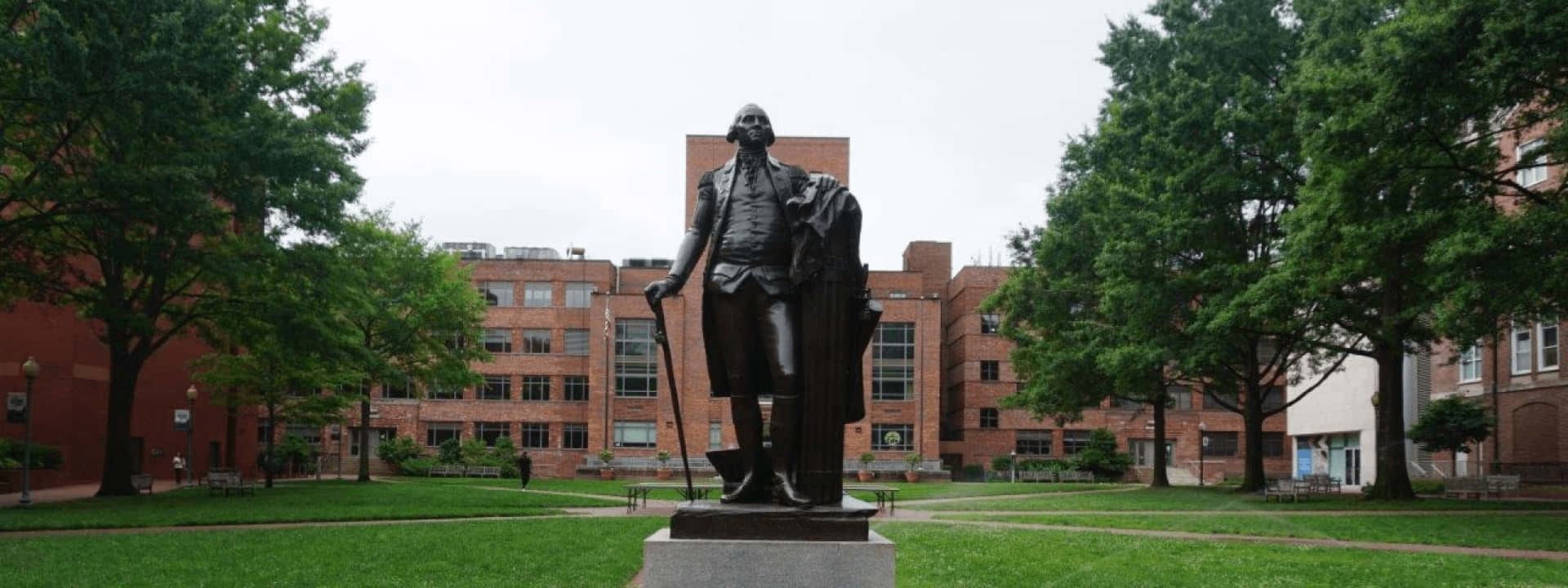 George Washington University, bronze statue, historical figure, Full HD Desktop Wallpaper