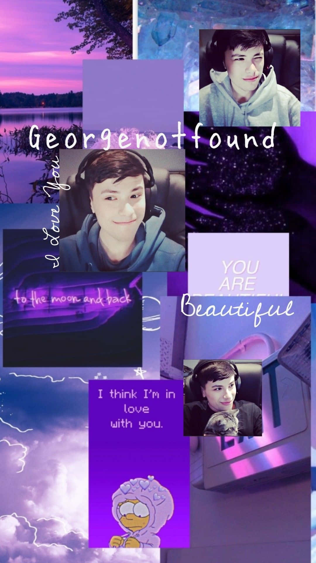 GeorgeNotFound, Neon Purple, gaming setup, Full HD Phone Wallpaper