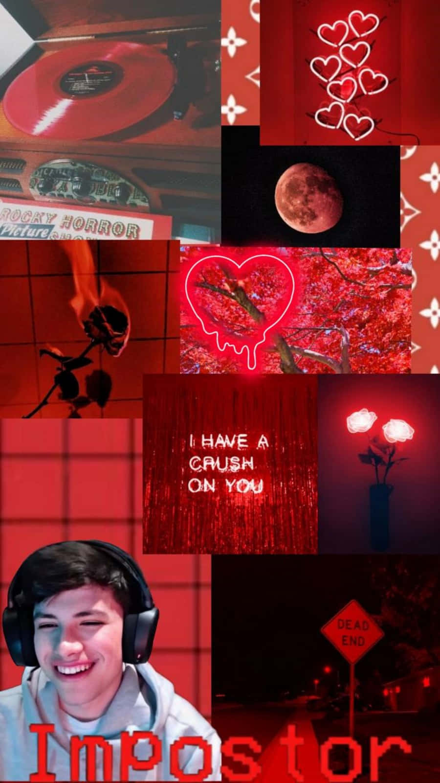 GeorgeNotfound, vibrant red-themed, smiling teen gamer, HD Phone Wallpaper