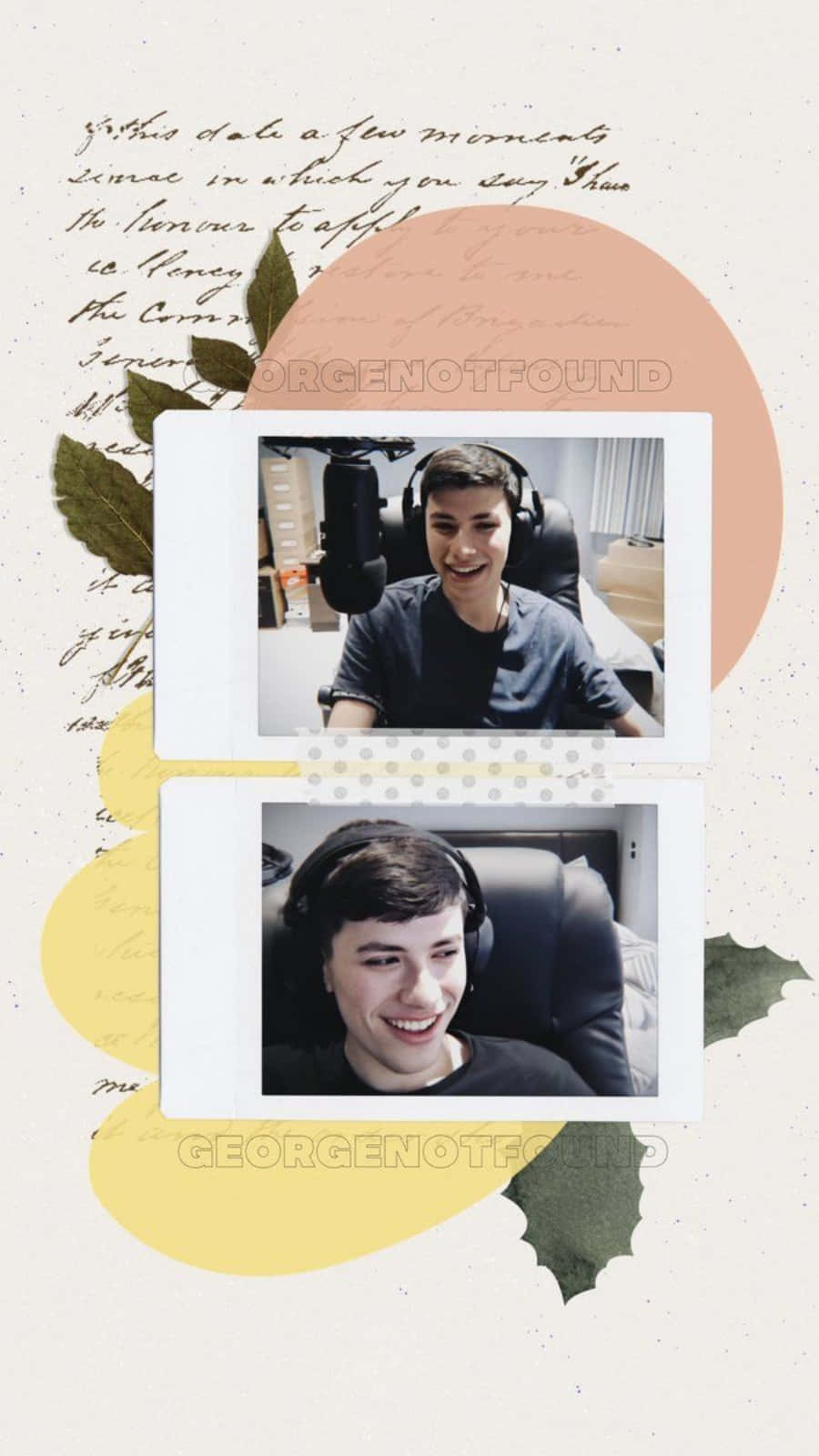 GeorgeNotFound, polaroid frames, vintage background, HD Phone Wallpaper
