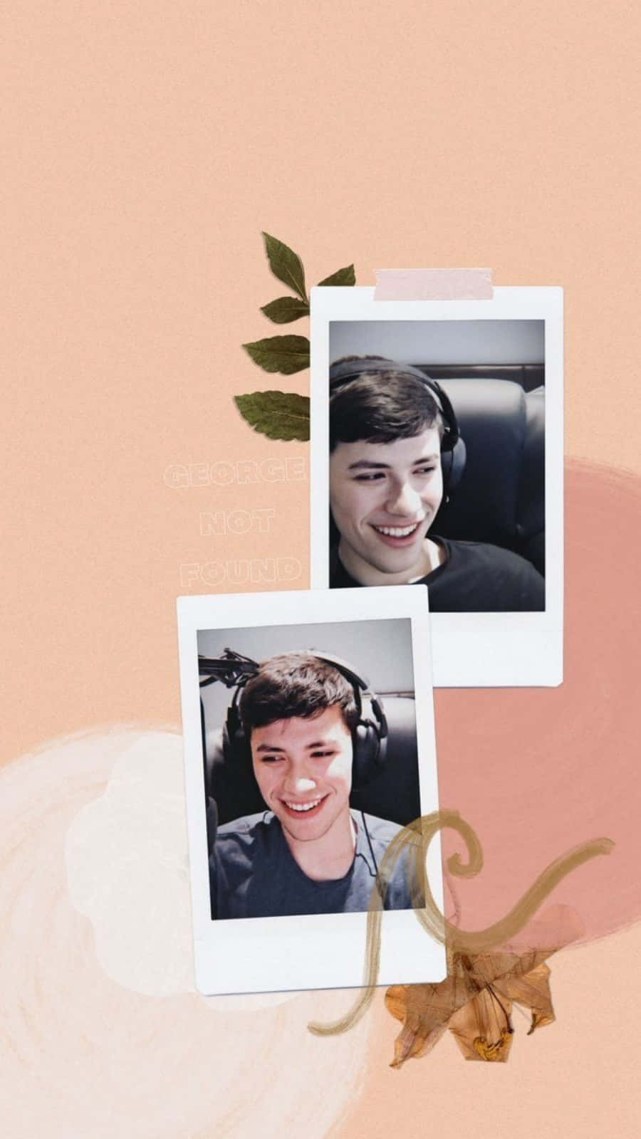 GeorgeNotFound, Polaroid photos, smiling young man, HD Phone Wallpaper