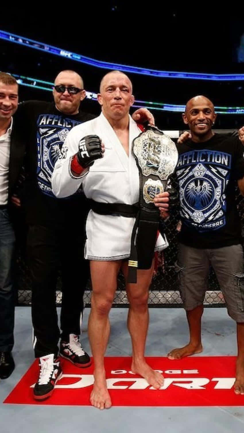 Georges St-Pierre, white gi, championship belt, HD Phone Wallpaper