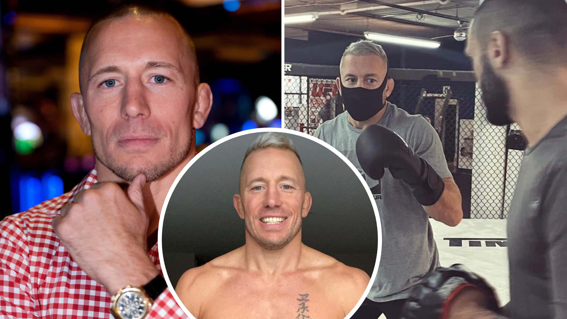 Georges St-Pierre, checkered shirt, boxing gym, Full HD Desktop Wallpaper