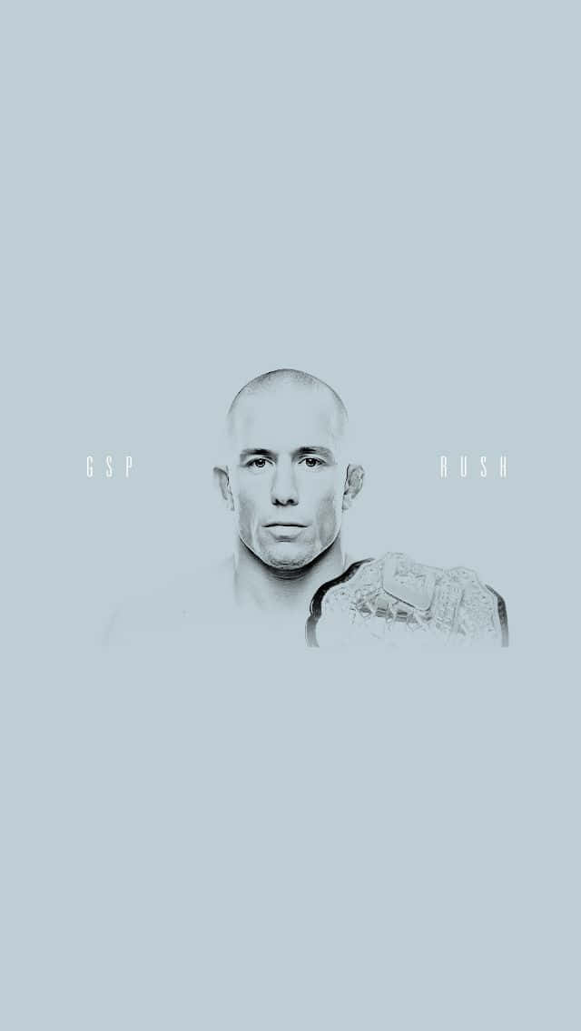 Georges St-Pierre, championship belt, pale blue background, SD Phone Wallpaper