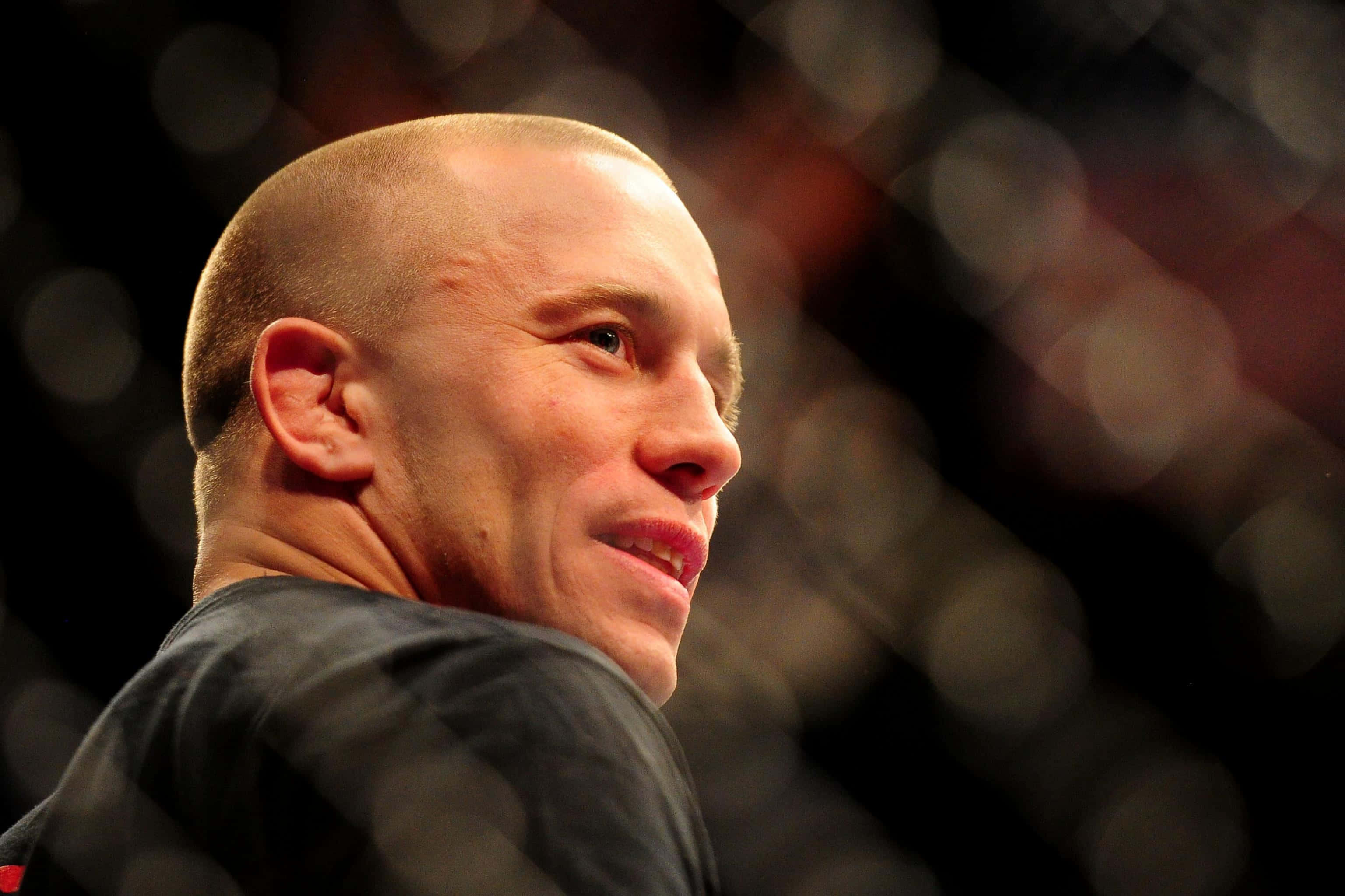 Georges St-pierre, bald fighter, dark shirt, 2K Desktop Wallpaper