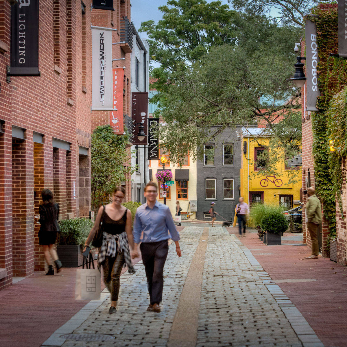 Georgetown, brick streets, cobblestone paths, SD Desktop Wallpaper