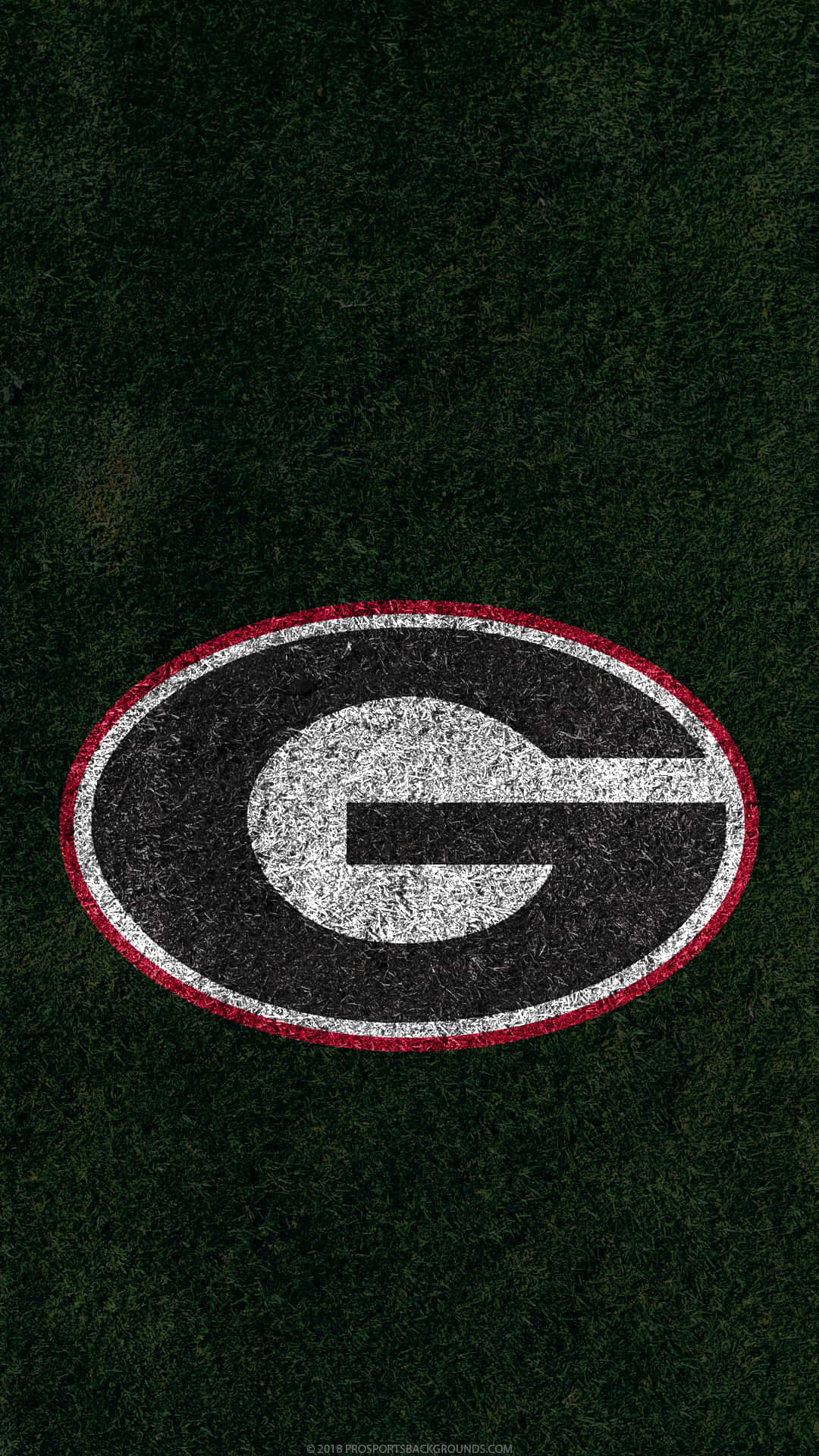 Georgia Bulldogs, dark green football field turf, logo, Full HD Phone Wallpaper