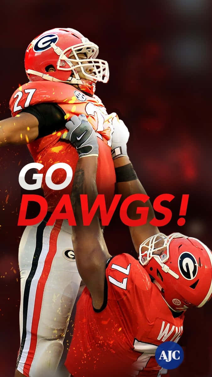 Georgia Bulldogs, red uniforms, touchdown, SD Phone Wallpaper