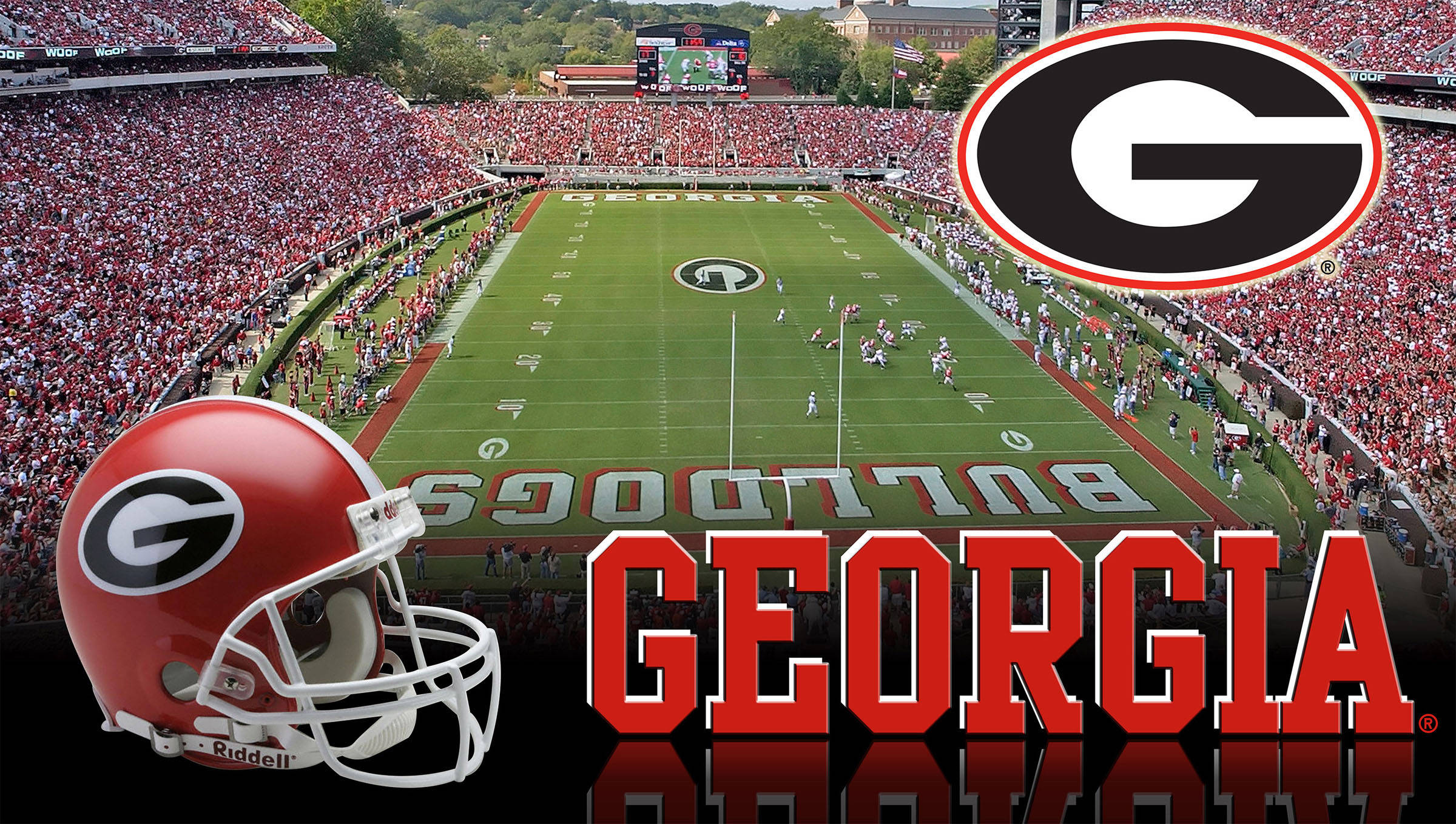 Georgia Bulldogs, stadium, players on field, Full HD Desktop Wallpaper