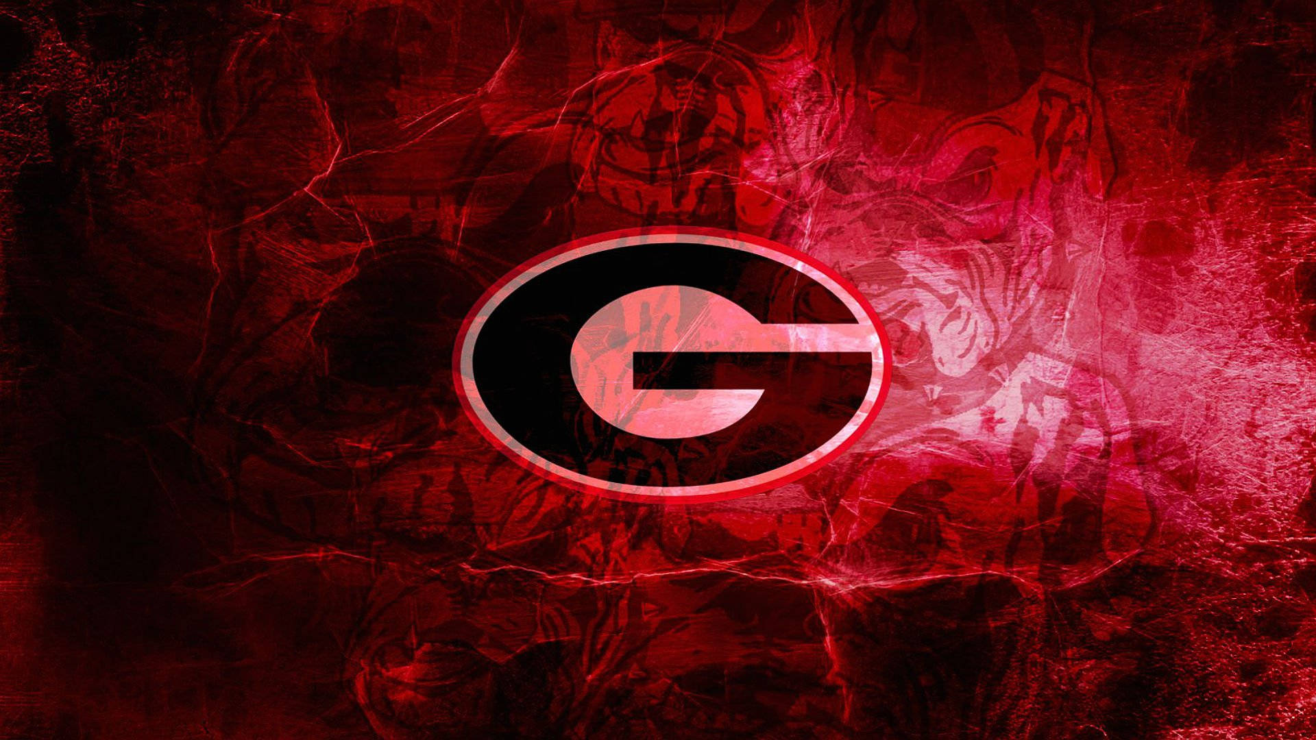 Georgia Bulldogs, red, black, Full HD Desktop Wallpaper