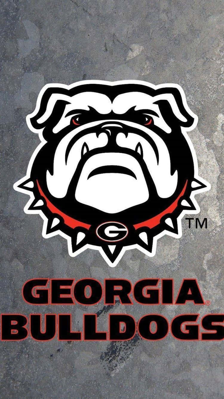 Georgia Bulldogs, bulldog mascot logo, red eyes, HD Phone Wallpaper