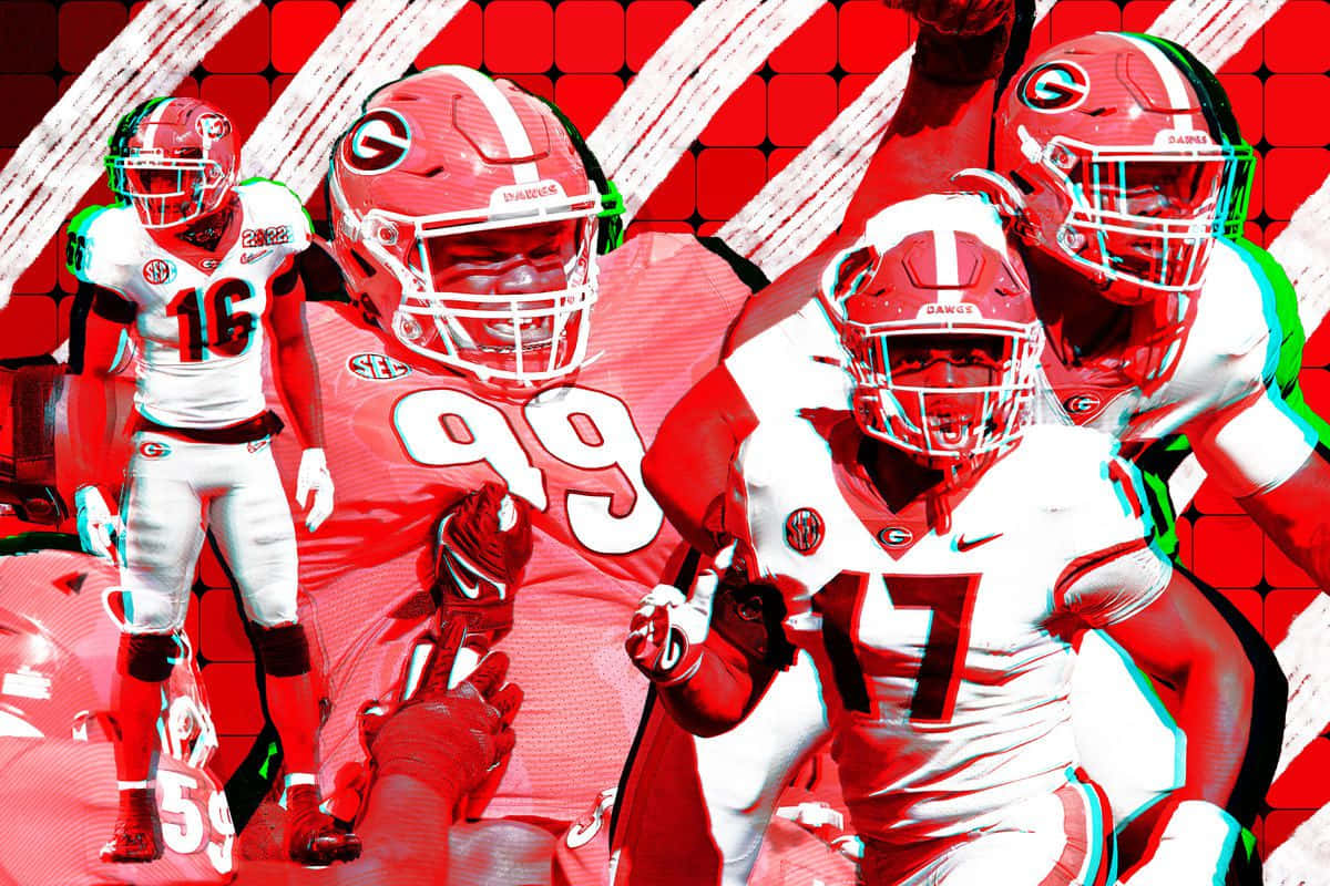 Georgia Bulldogs, white uniforms, red helmets, SD Desktop Wallpaper