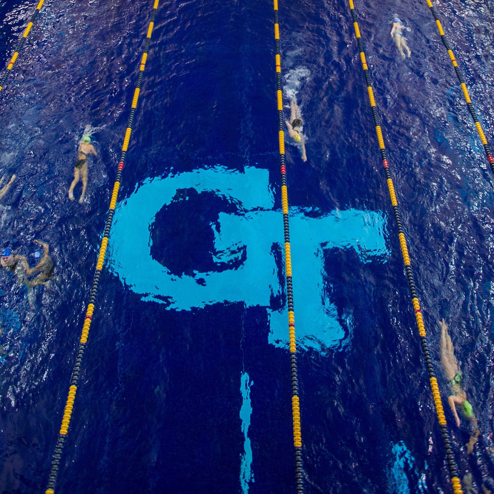 Georgia Tech, Olympic Swimming Pool, yellow and black ropes, Full HD Desktop Wallpaper