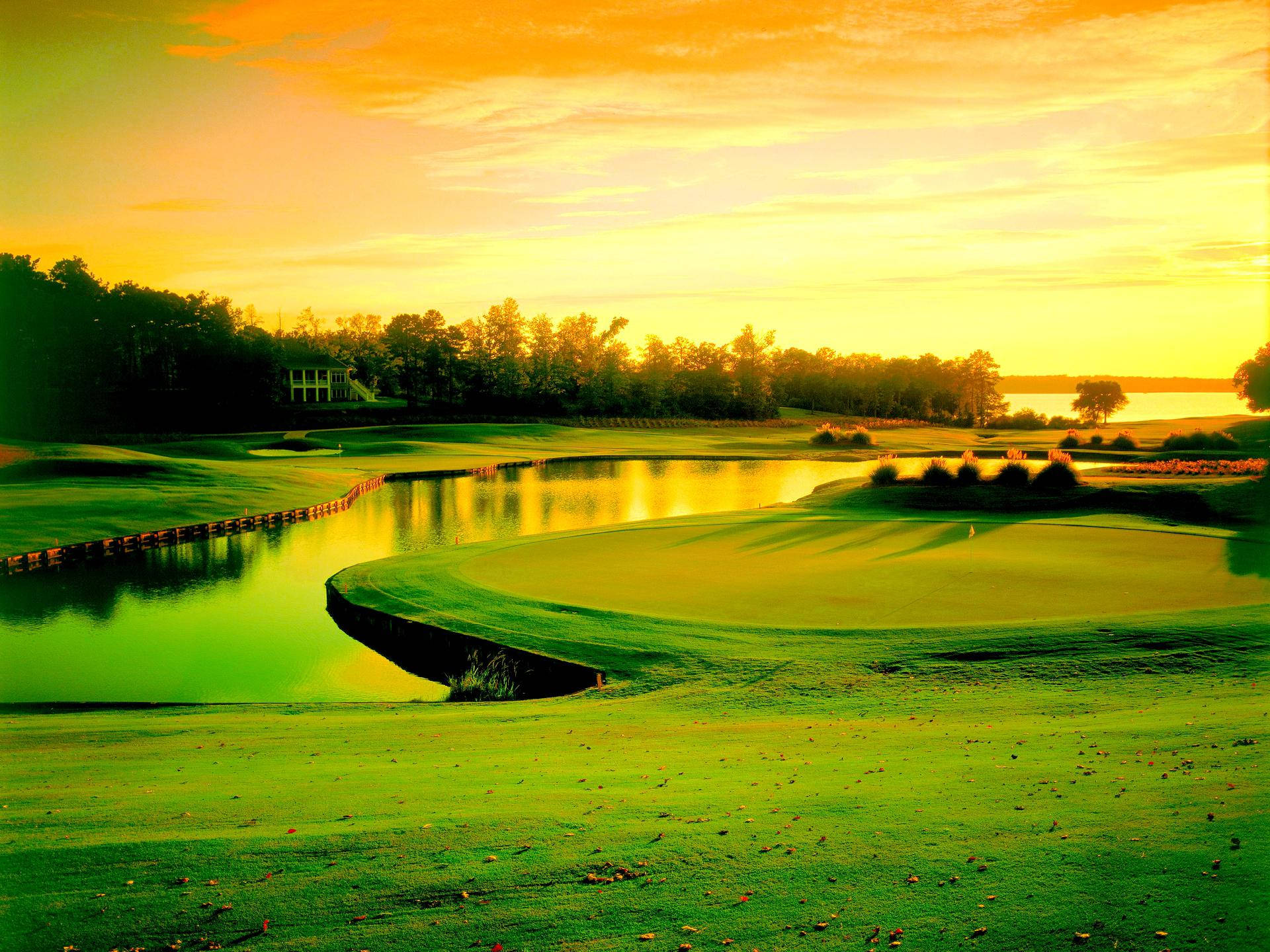 Georgia, golf course, water hazard, Full HD Desktop Wallpaper