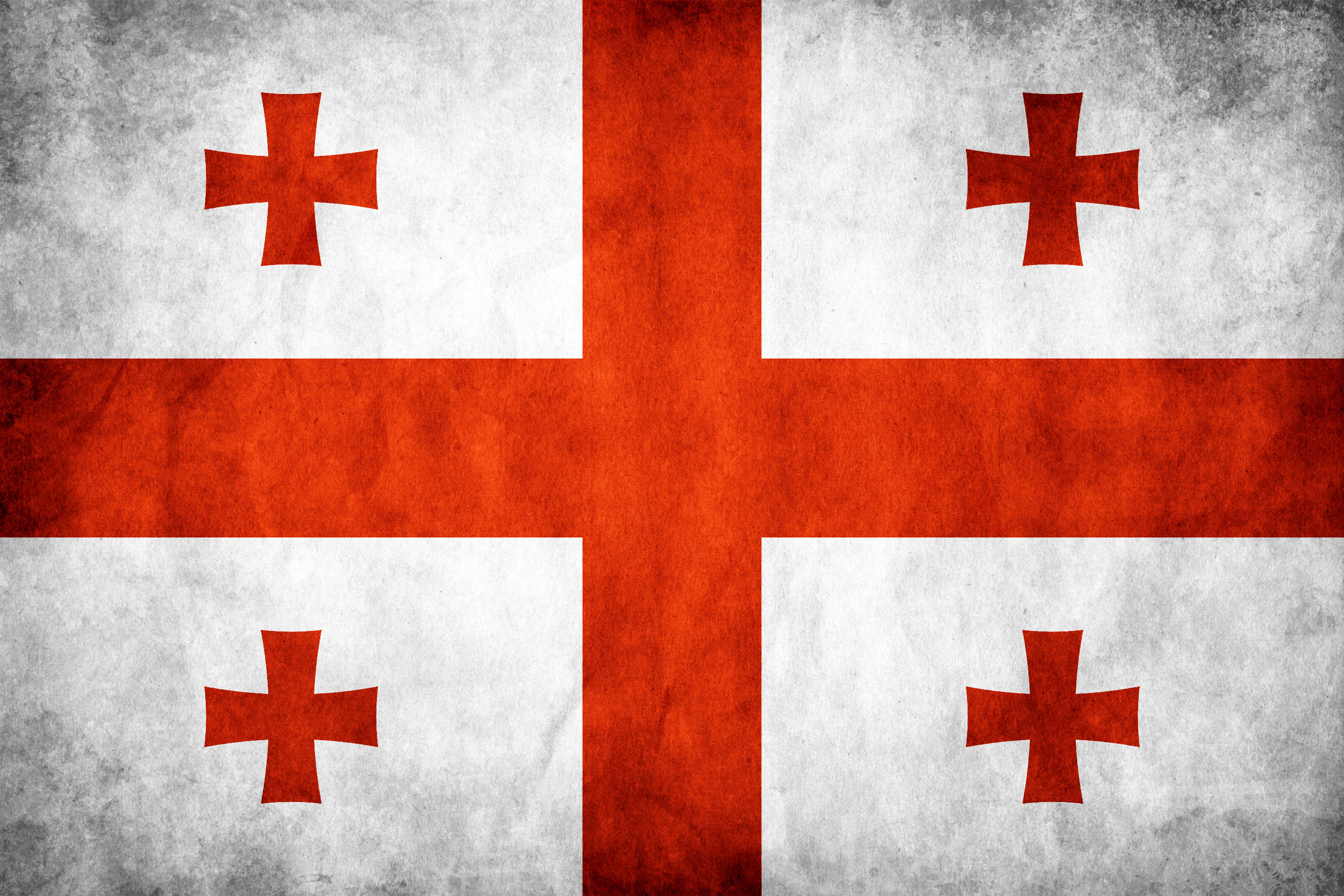 Georgia, red crosses, white fields, 2K Desktop Wallpaper