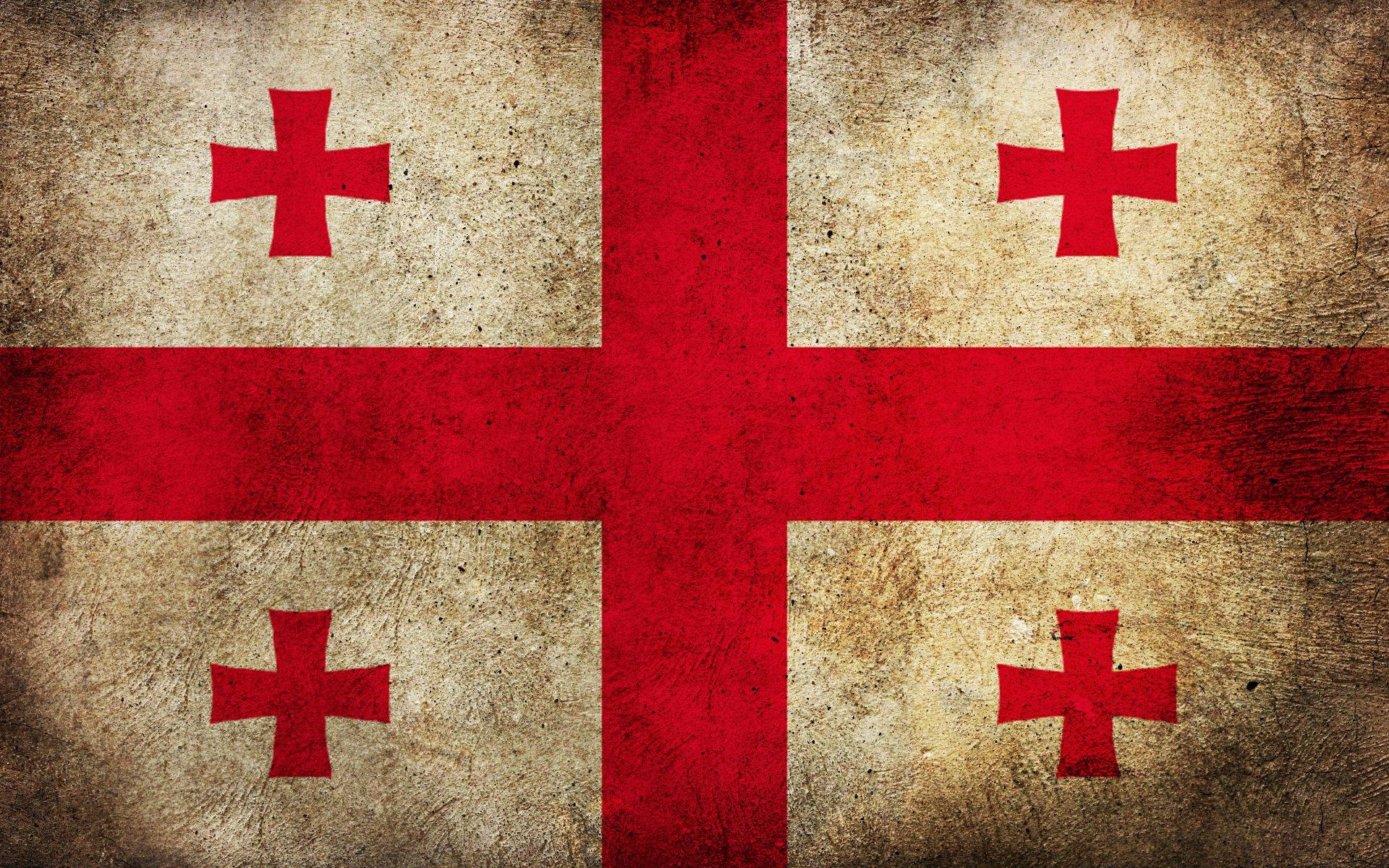 Georgia, medieval flag, red crosses, Full HD Desktop Wallpaper