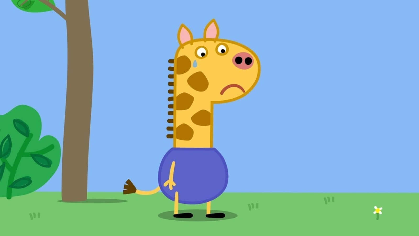 Gerald the Giraffe, purple shirt, sunny afternoon, HD Desktop Wallpaper