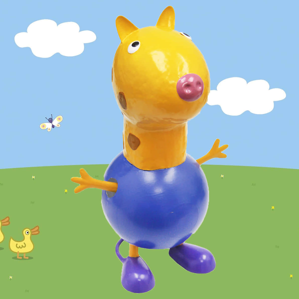 Gerald Giraffe, yellow giraffe, brown spots, SD Desktop Wallpaper