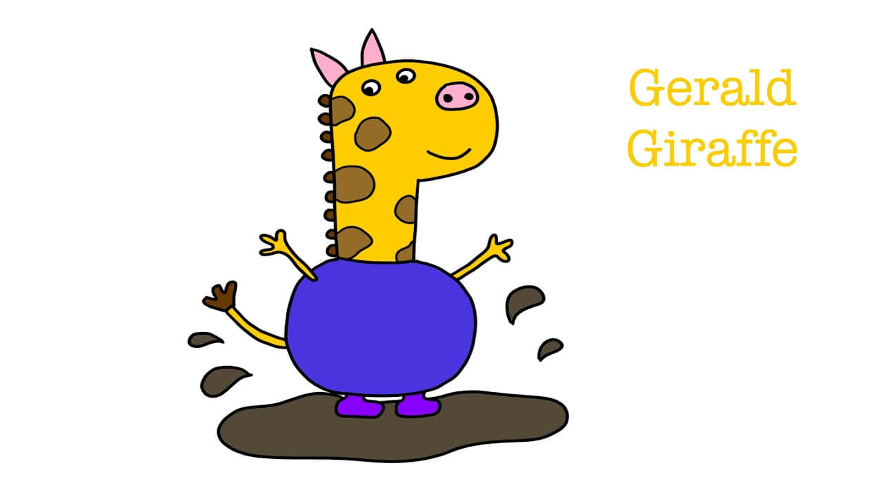 Gerald Giraffe, cartoon giraffe, muddy puddle, HD Desktop Wallpaper
