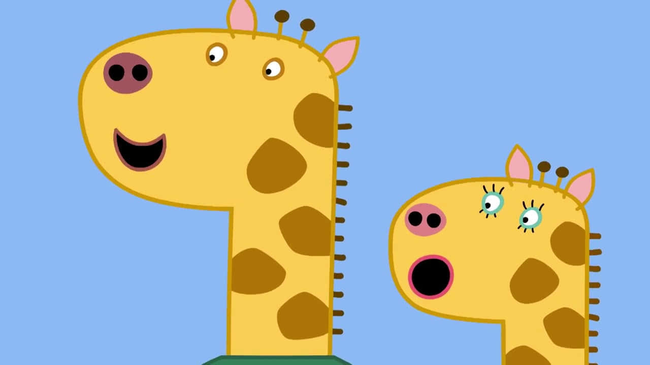 Gerald Giraffe, cartoon friends, spotted yellow bodies, HD Desktop Wallpaper