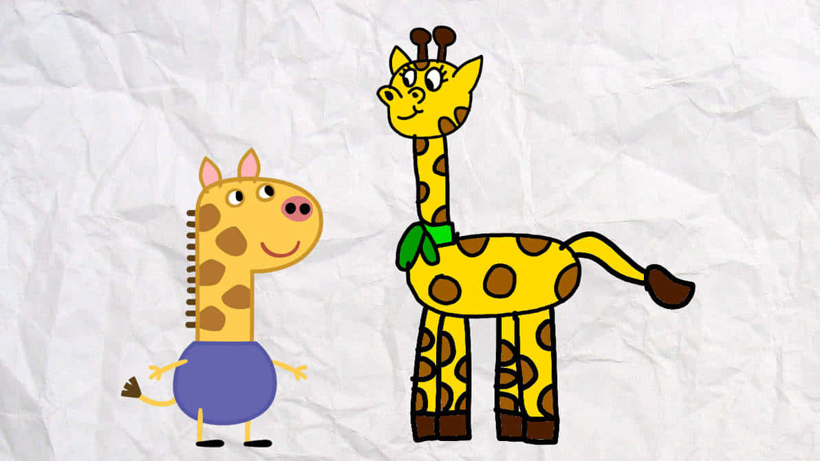 Gerald Giraffe, purple shirt, green bow, SD Desktop Wallpaper