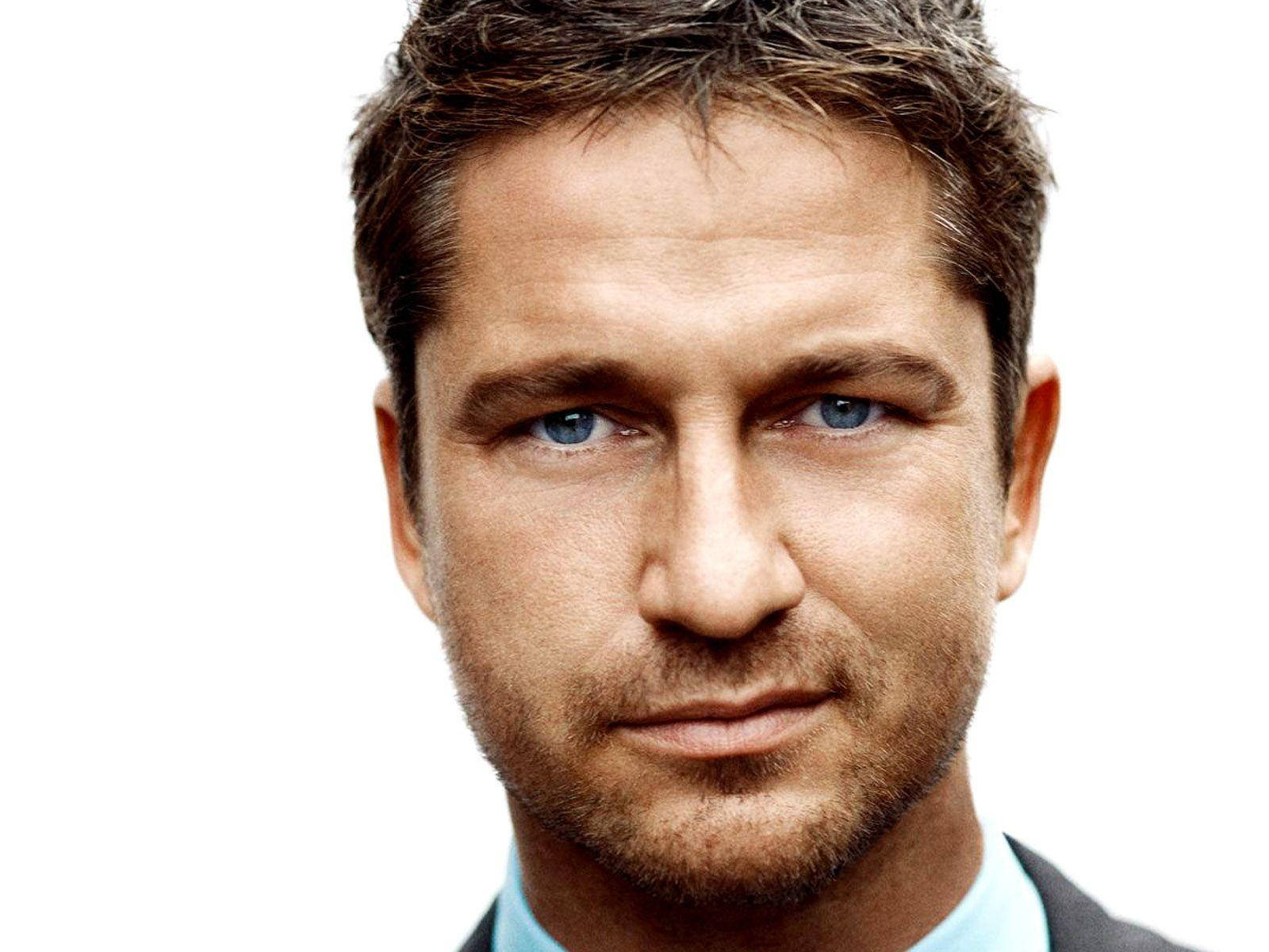 Gerard Butler, blue eyes, stubble, HD Desktop Wallpaper